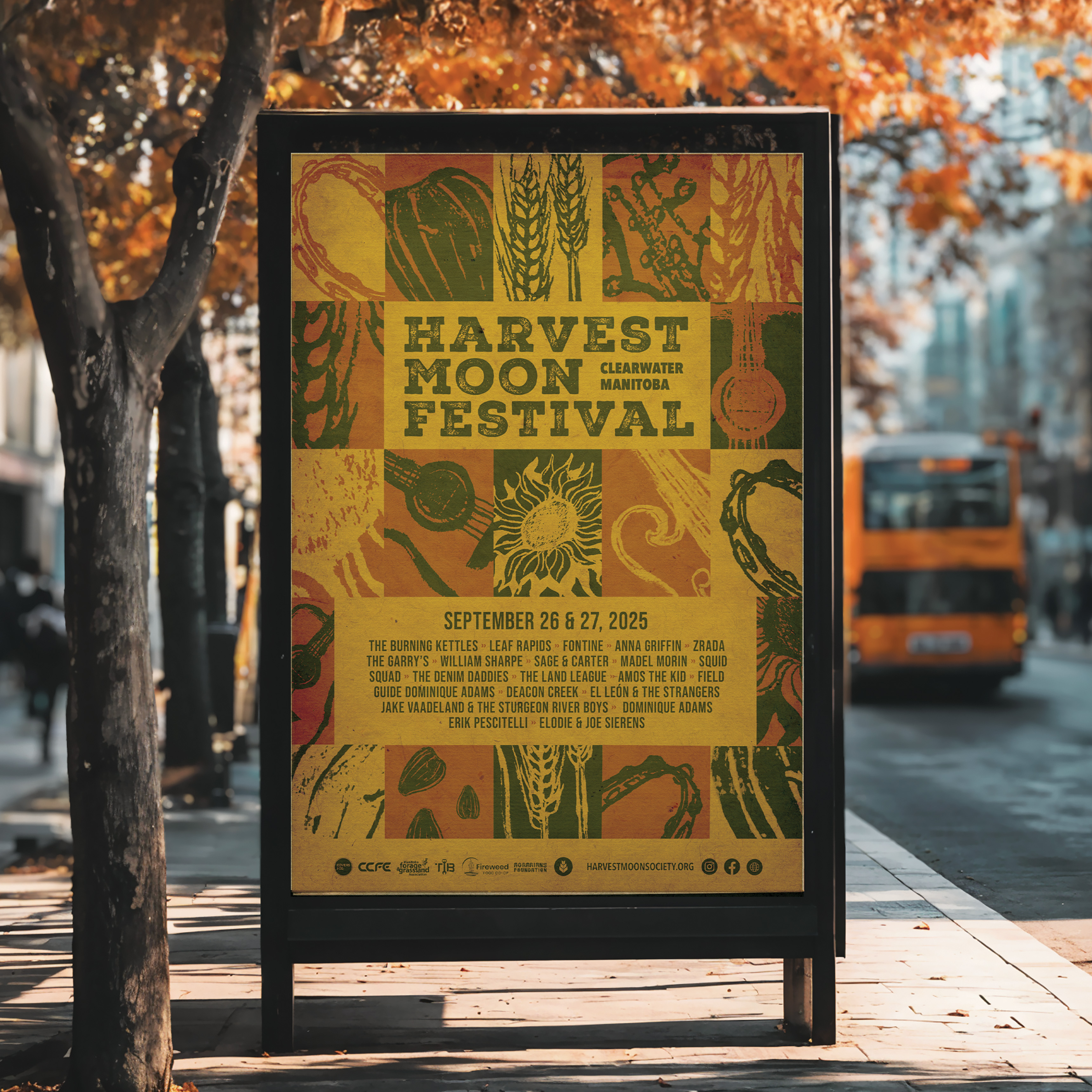Harvest Moon Festival mockup on Street display